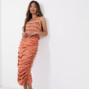 ASOS Corset Satin Midi Dress